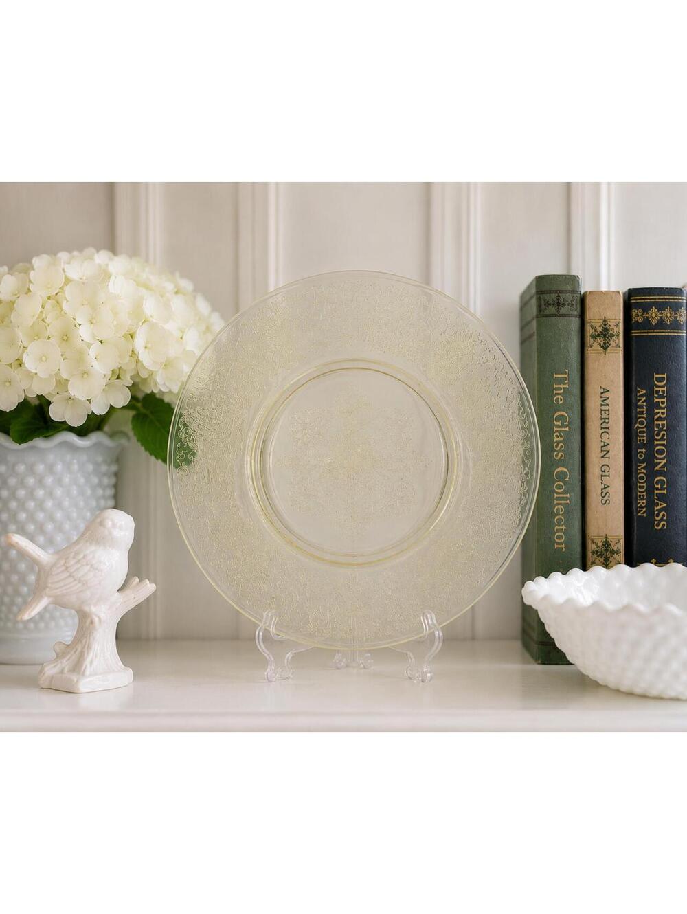 Vintage Hazel-Atlas Florentine No. 2 Poppy Yellow Depression Glass Plate